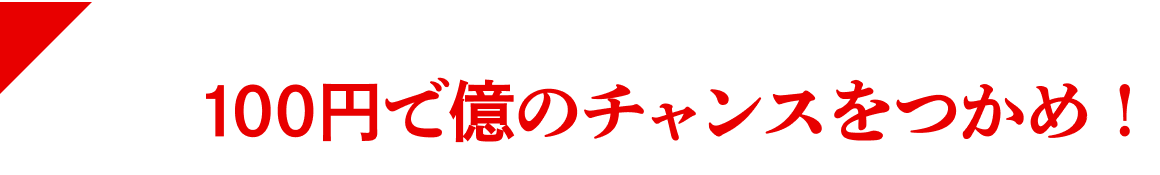 100円で億のチャンスをつかめ!
