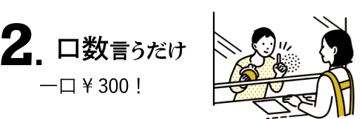 口数言うだけ 一口￥300
