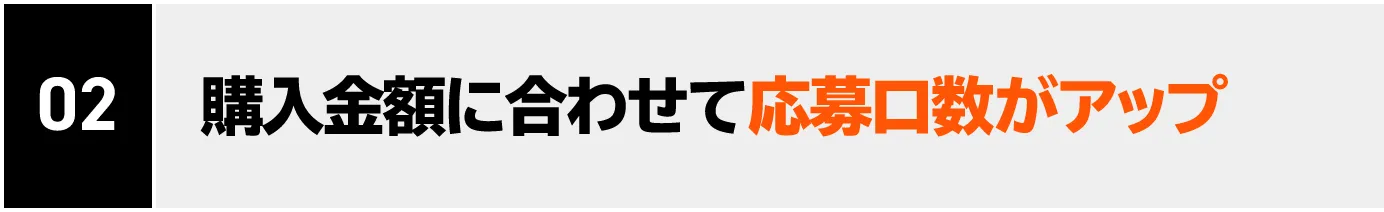 02 購入金額に合わせて応募口数がアップ