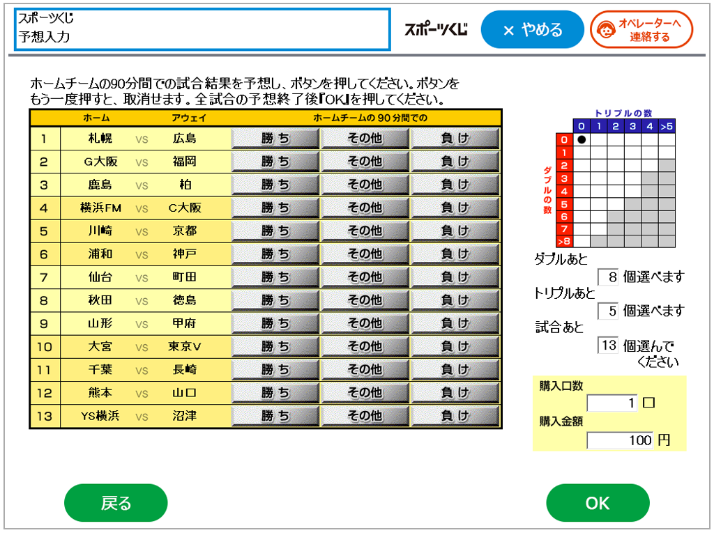 チケット購入画面